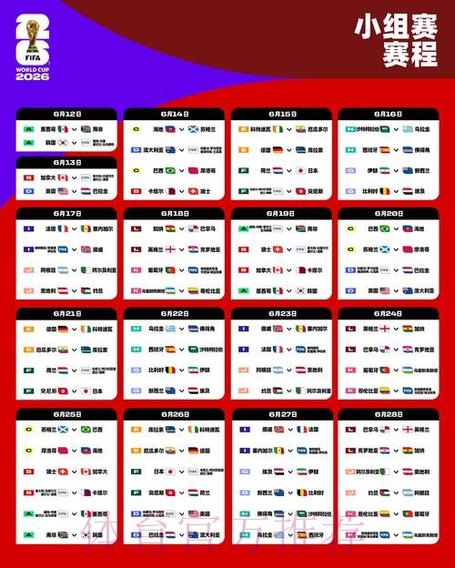 2026世界杯比赛时间实时更新最新时间表怎么查